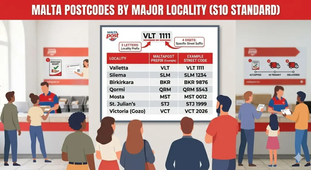 image for Malta Postcodes by Major Locality