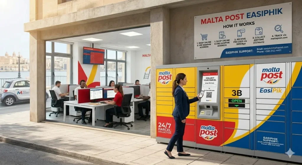 MaltaPost EasiPik: Malta's 24/7 Parcel Locker — Register, and Locate 1 image for maltapost easipik